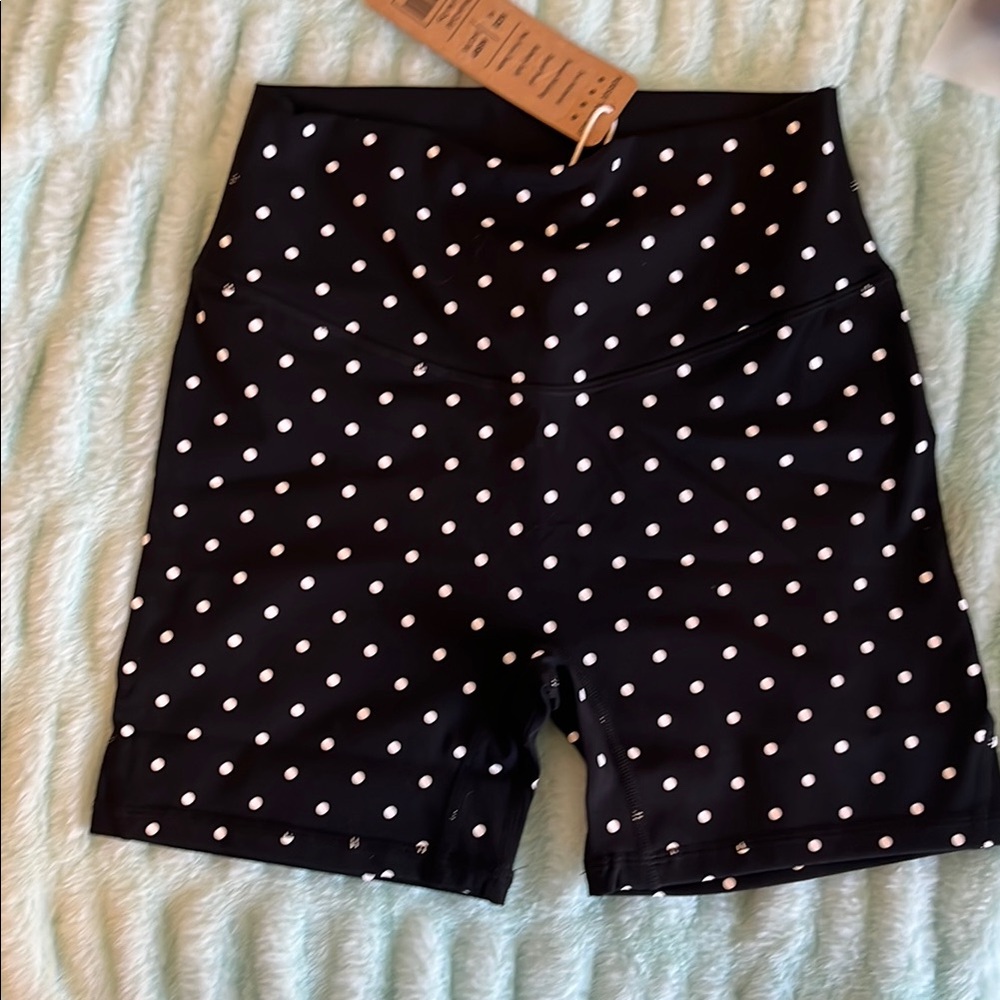 Acta Black and White Polka Dot Women's Bike Shorts